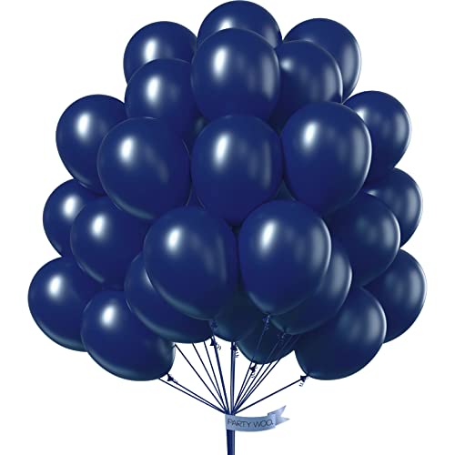 PartyWoo Blue Balloons 50 Pcs 12 Inch Navy Blue Balloons Pearl Balloon