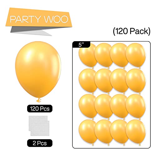 Partywoo Orange Balloons 120 Pcs 5 Inch Orangey Yellow Balloons Matt