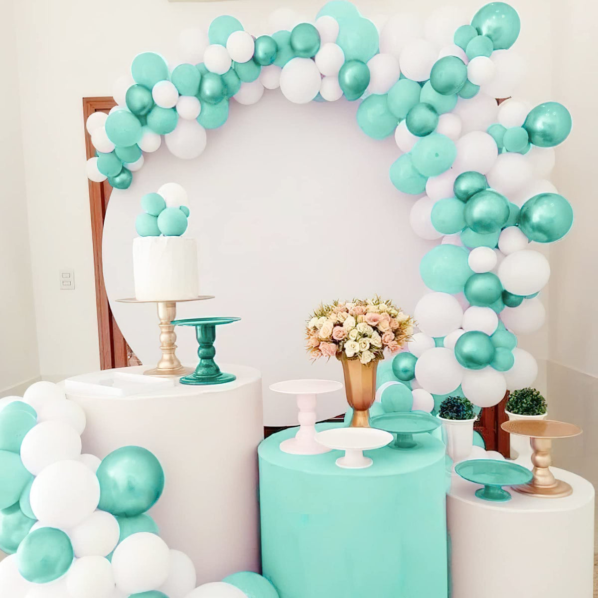 PartyWoo Teal Balloons, 120 Pcs 5 Inch Teal Blue Balloons, Turquoise B