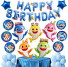 PartyWoo Baby Shark Family Foil Balloons 37pcs Baby Shark Family Blue Round Star Mylar Happy Birthday Letter Balloons for Boys and Girls Under the Sea Kids Birthday Party Decorations