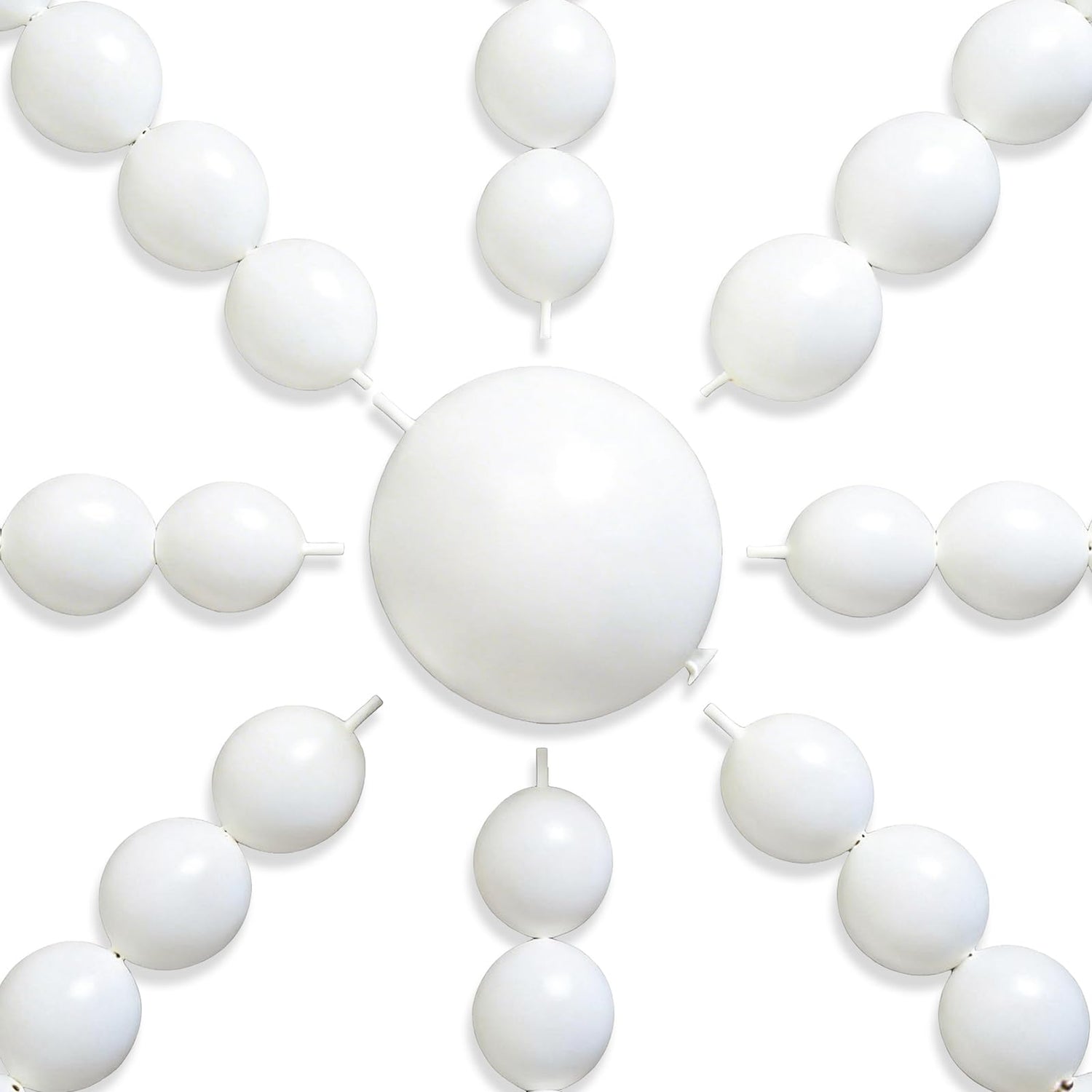 White-Y13 Linking Balloons 100pcs (12 inch)