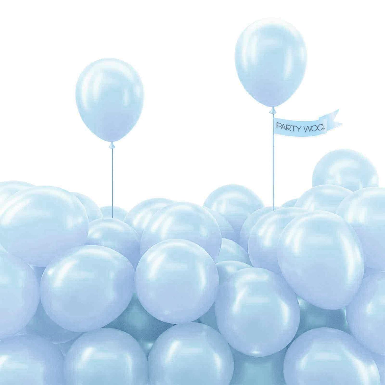 PartyWoo Pearl Light Blue Balloons 100 pcs 5 Inch Baby Pastel Blue Balloons for Graduation Baby Shower Gender Reveal Weddings Anniversary Under The Sea Theme Birthday Party Decorations Blue-Z02