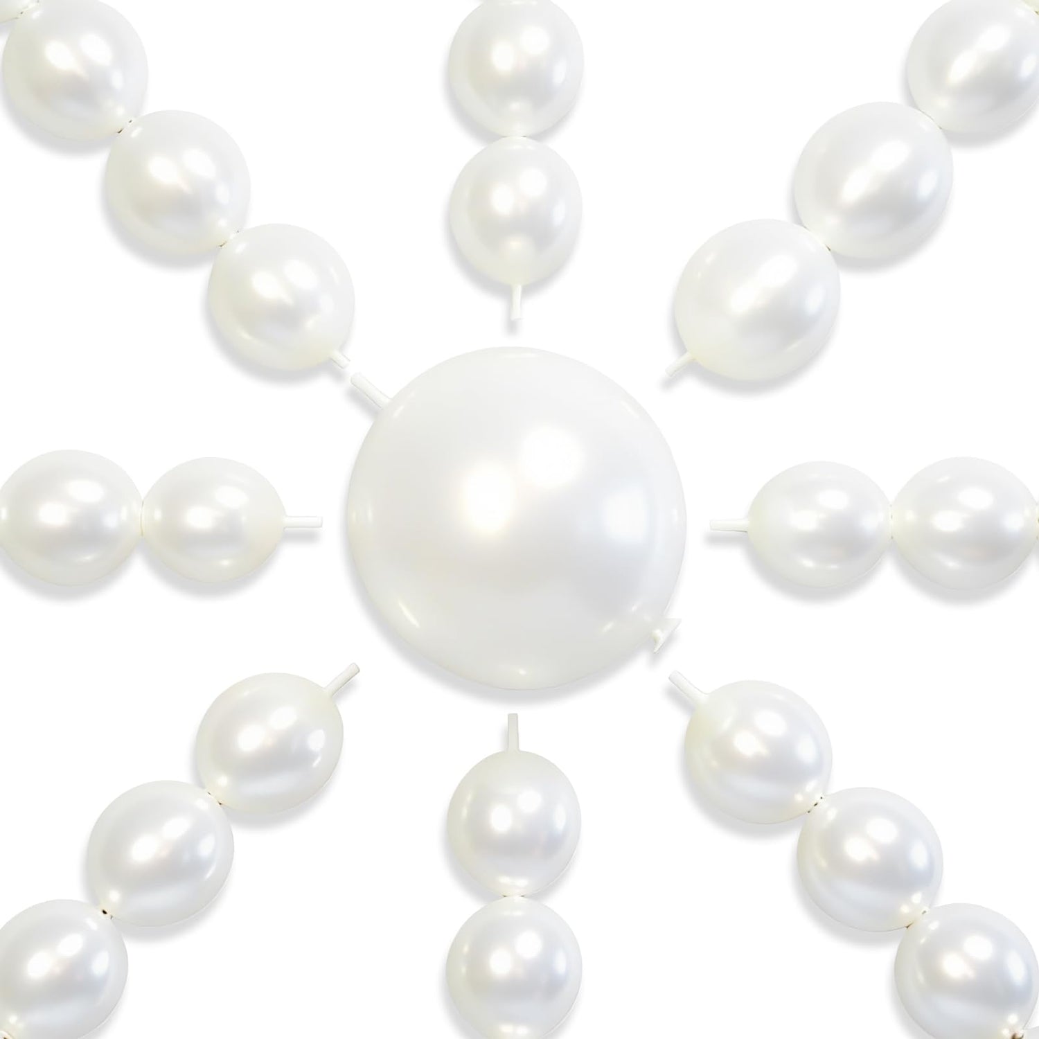White-Z30 Linking Balloons 100pcs (12 inch)