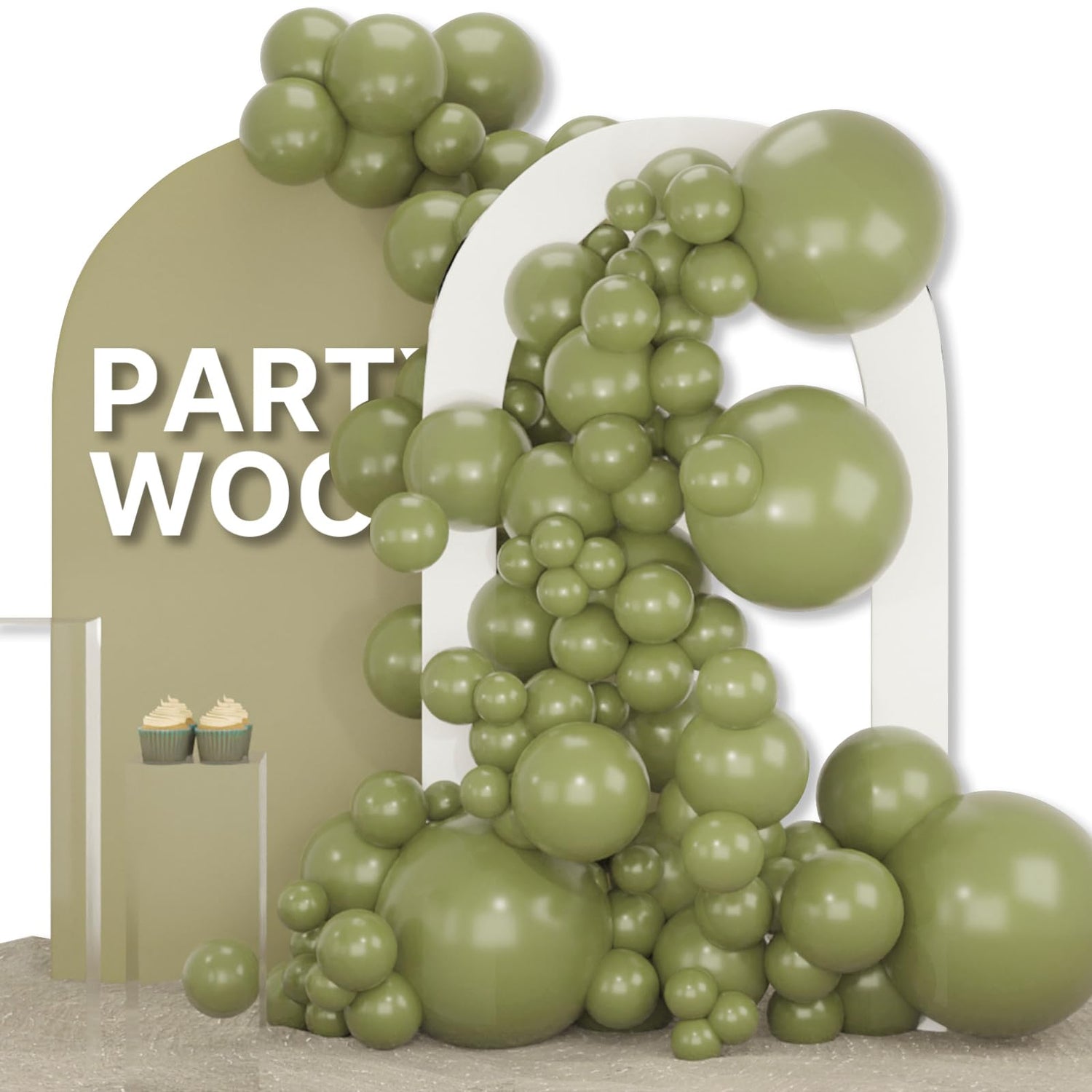 Green-F11 Balloons Arch Kit Garland 155pcs (5/10/12/18 inch)