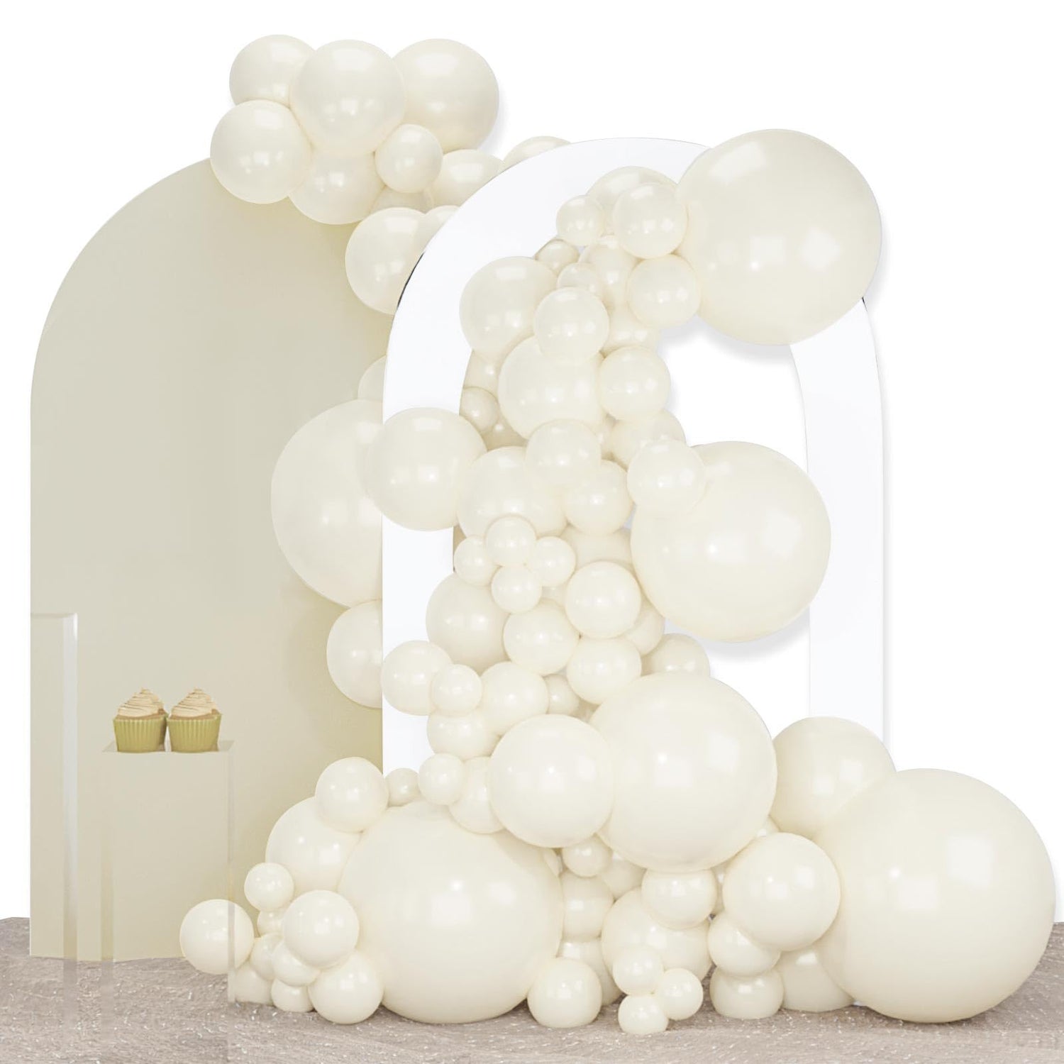 White-Q08 Balloons Arch Kit Garland 140pcs (5/10/12/18 inch)