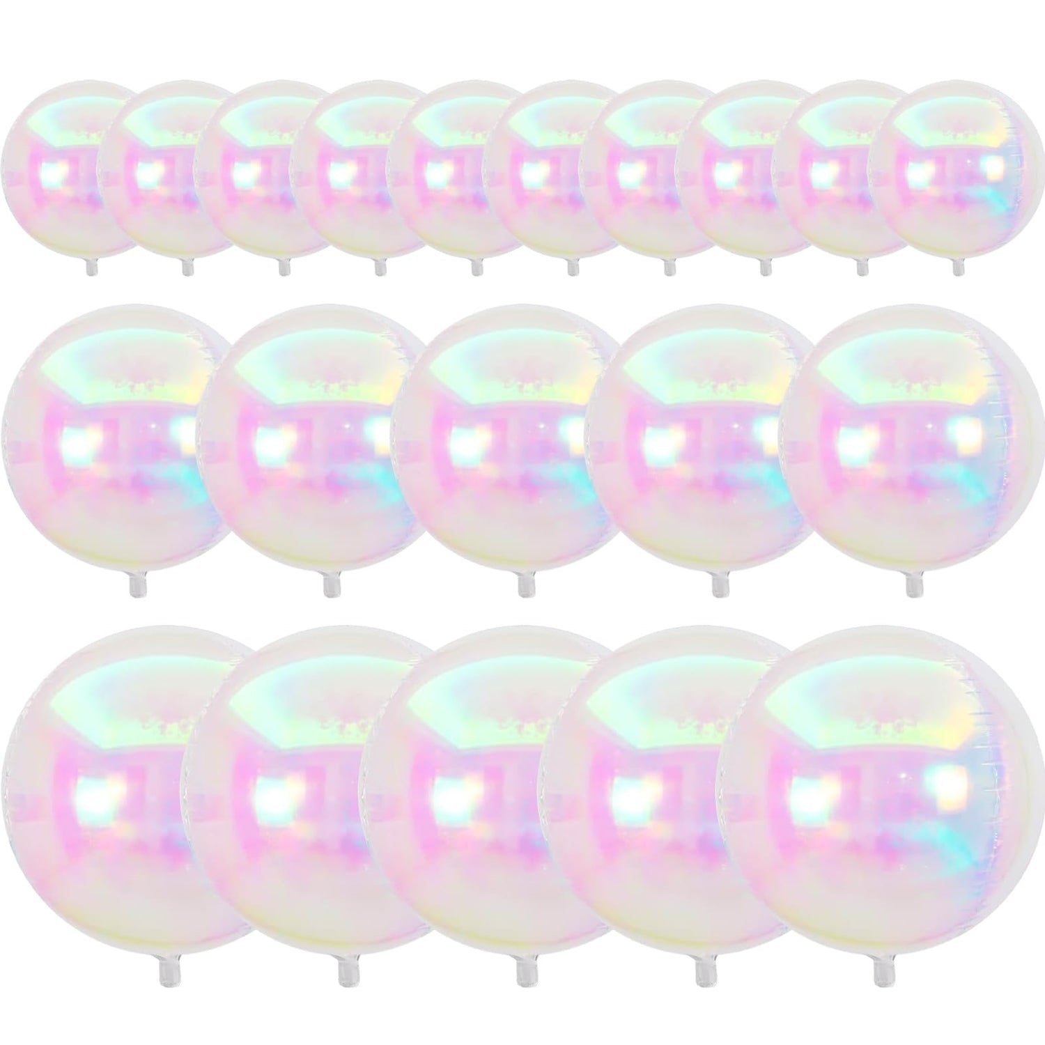 Transparent Iridescent-XC01 Foil Balloons 20pcs (10/12/22 inch)