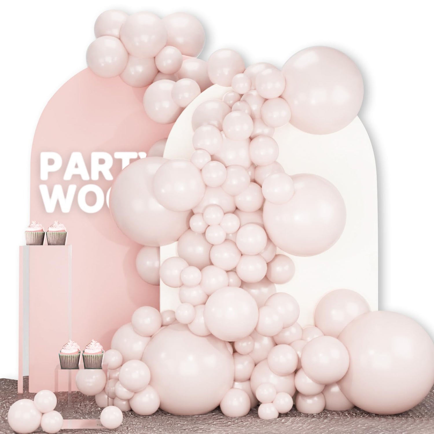 White-F60 Balloons Arch Kit Garland 140pcs (5/10/12/18 inch)