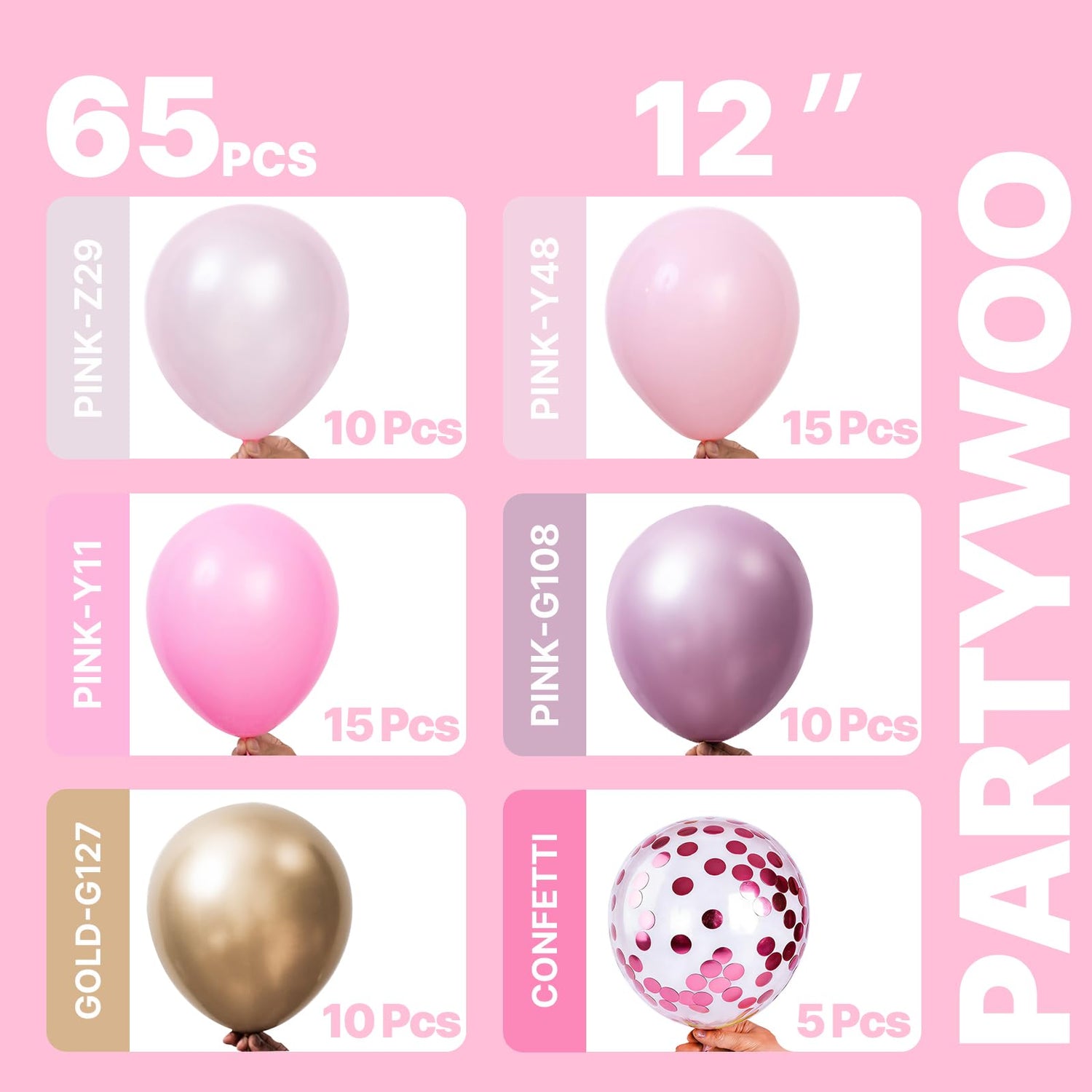 Pink & Gold Balloons 65pcs