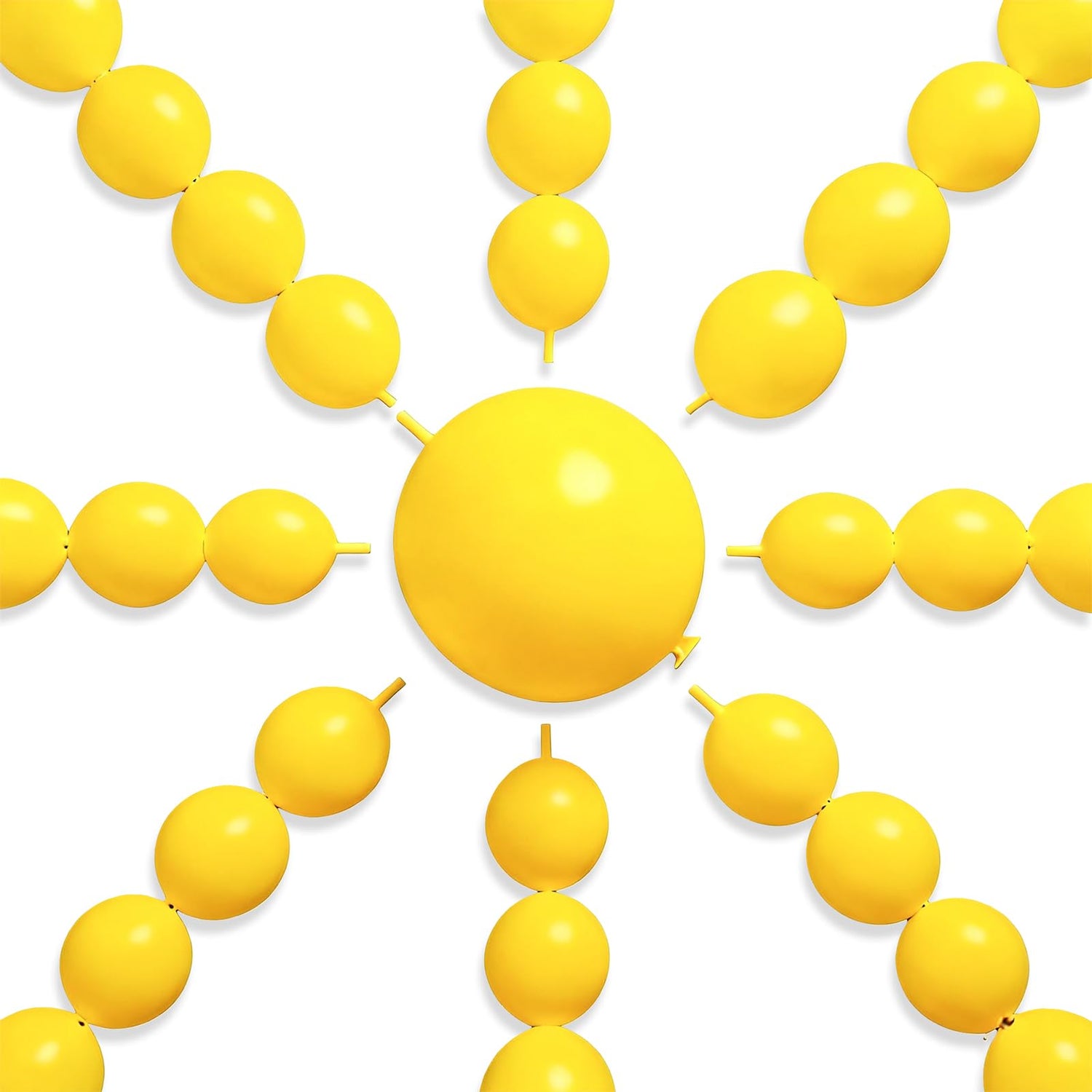 Yellow-Y55 Linking Balloons 100pcs (6 inch)