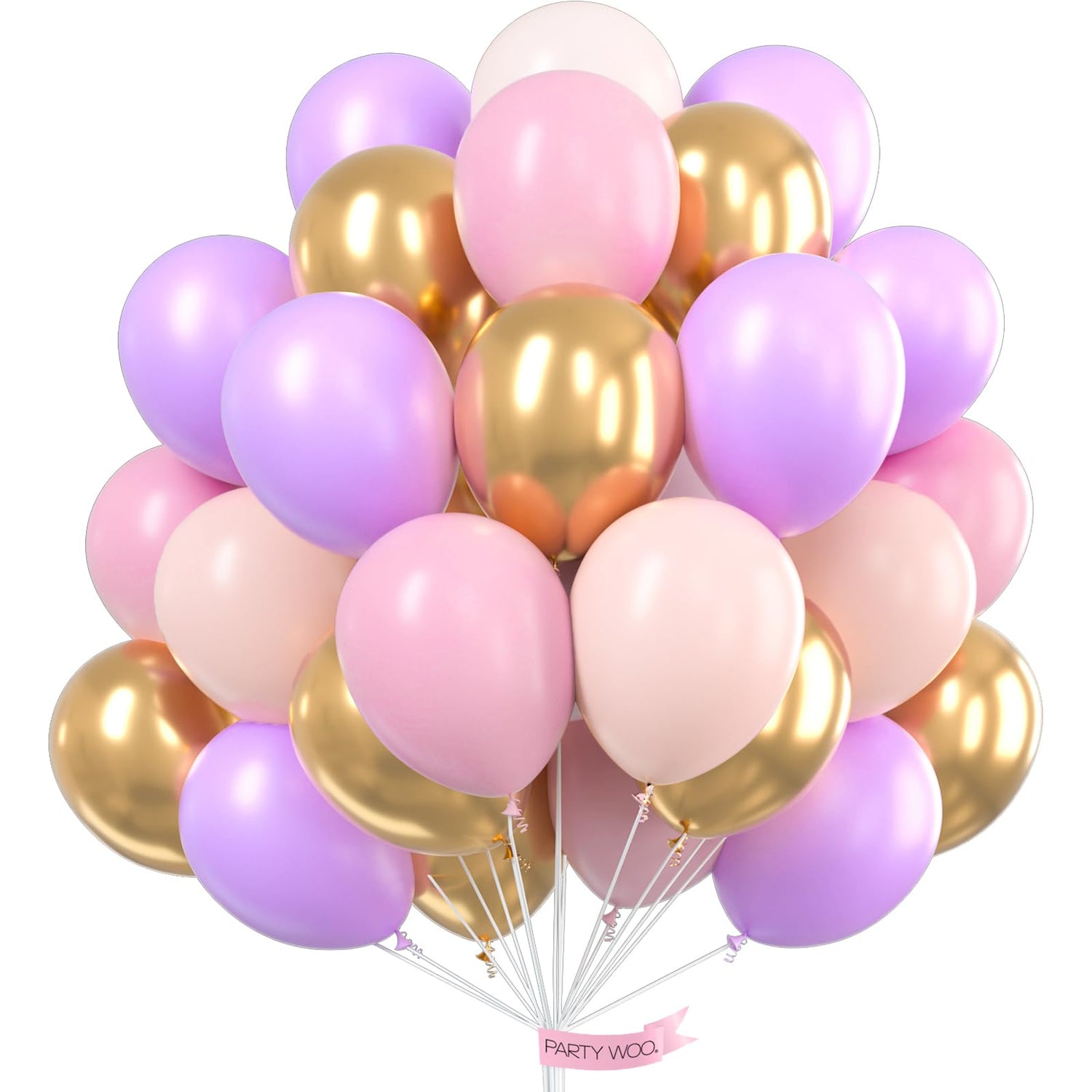 Purple & Pink & Gold Balloons 66pcs