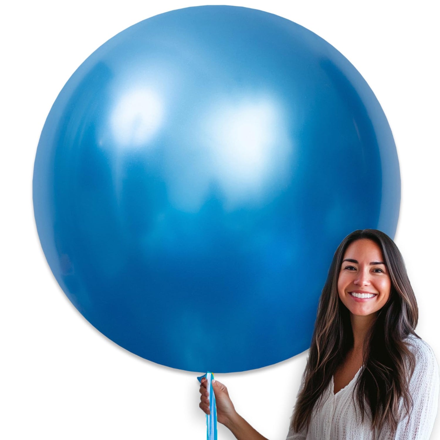 Blue-G106 Metallic Balloons 4pcs (36 inch)