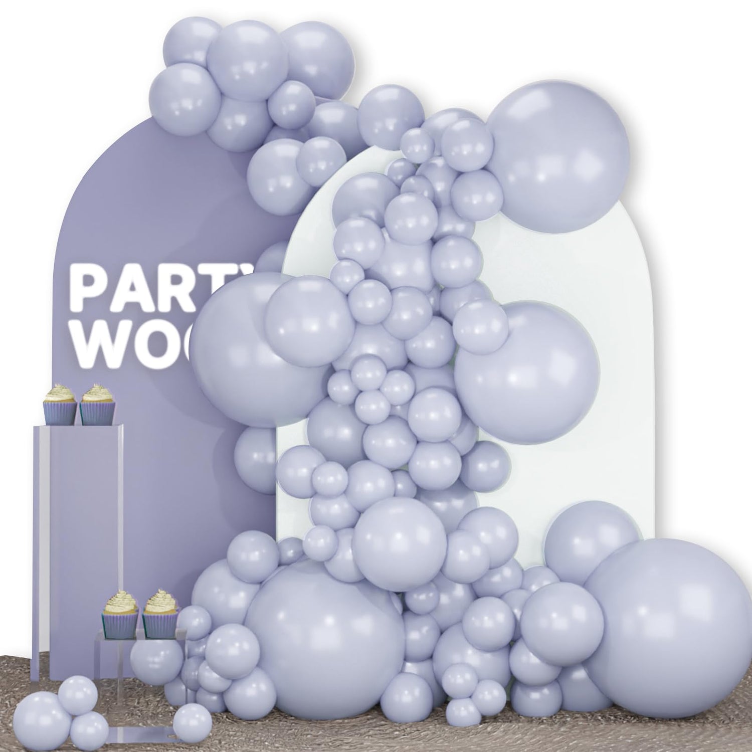 Gray-F51 Balloons Arch Kit Garland 140pcs (5/10/12/18 inch)