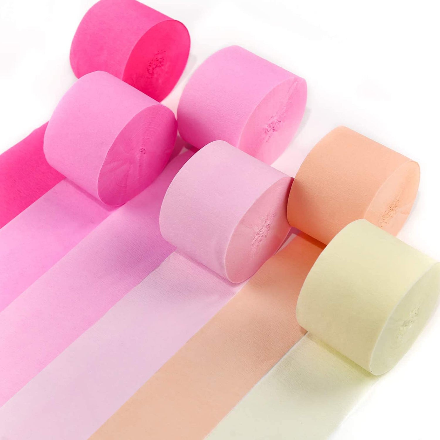 Pink Ombre Crepe Paper 6pcs