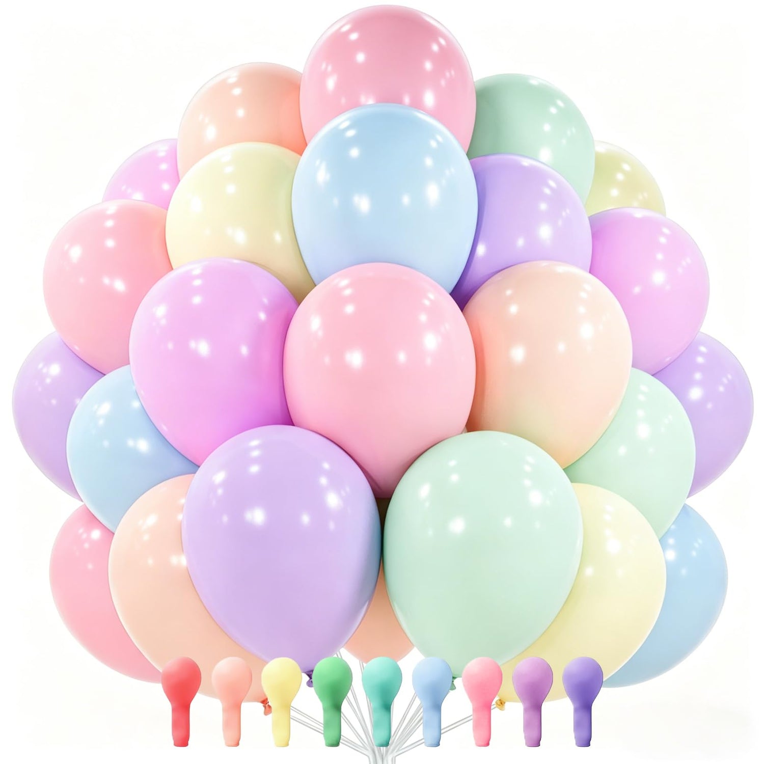 Mixed Color - Macaron Balloons 101pcs (12 inch)