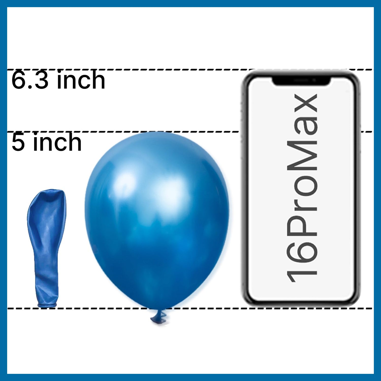 Blue-G106 Metallic Balloons 100pcs (5 inch)