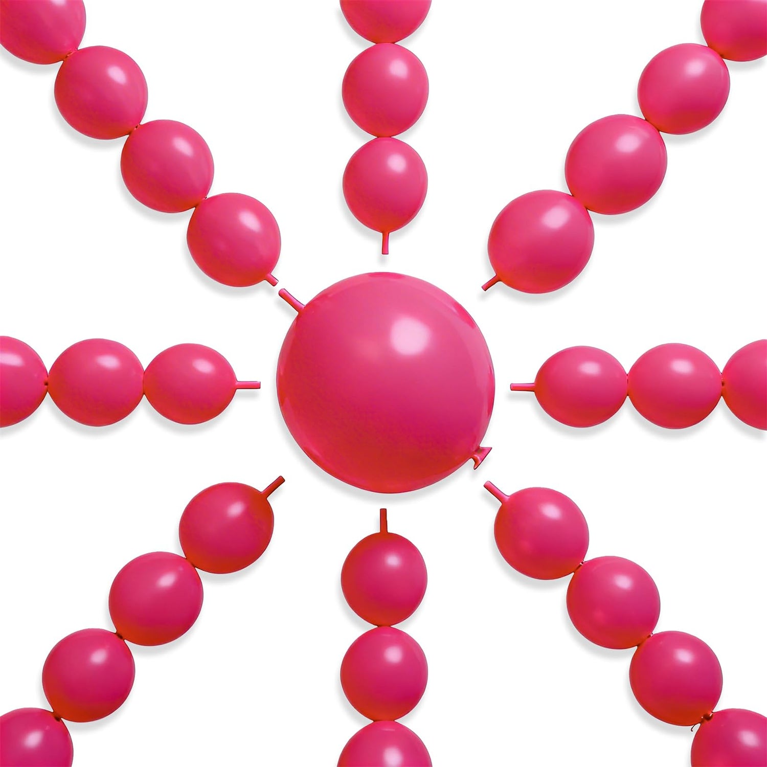 PartyWoo Hot Pink Linking Balloons 100pcs 6 Inch Magenta Fuchsia Link Balloons for Baby Shower Gender Reveal Engagement Bachelorette Wedding Bridal Shower Birthday Party Decorations Pink-y12