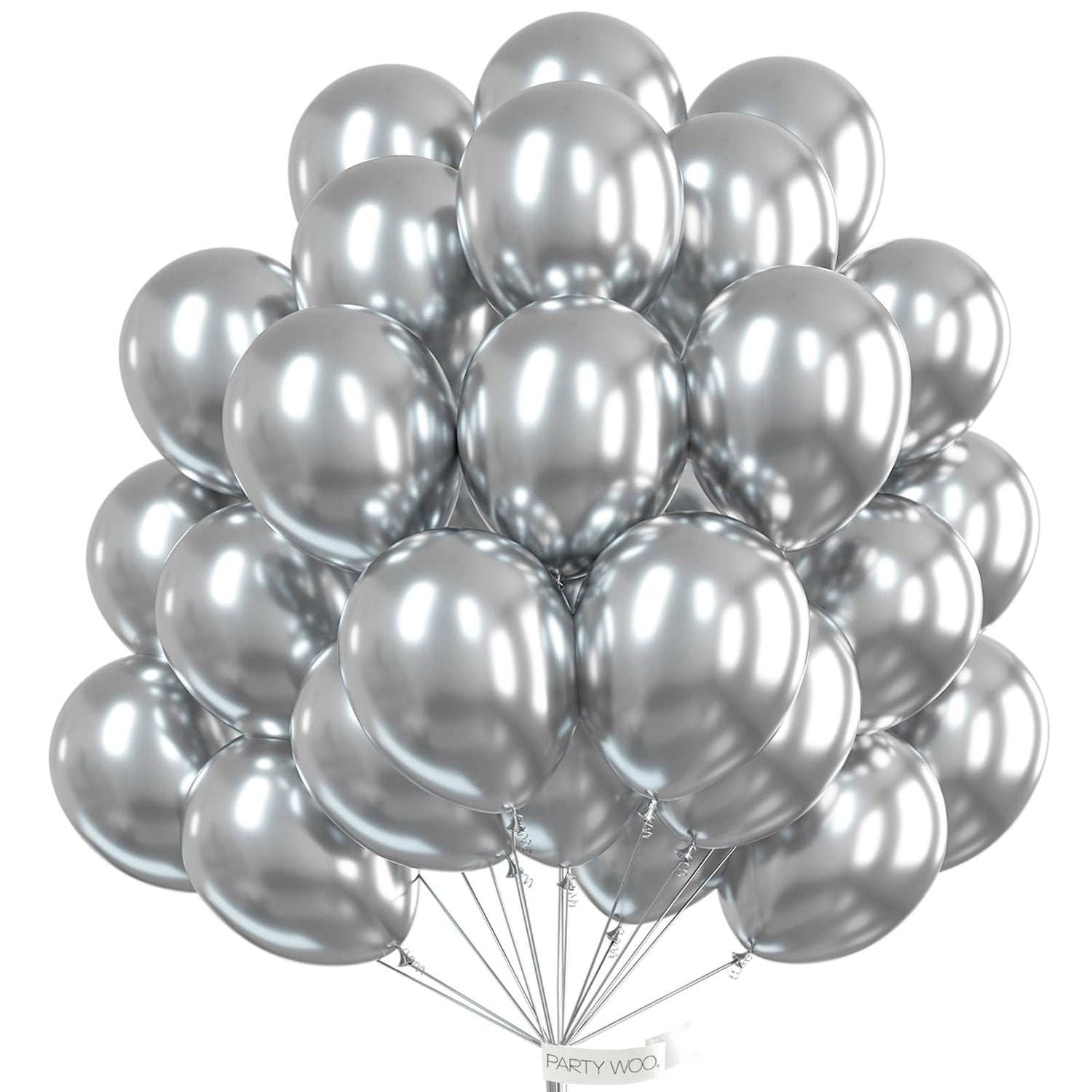 Silver-G102 Metallic Balloons 50pcs (12 inch)