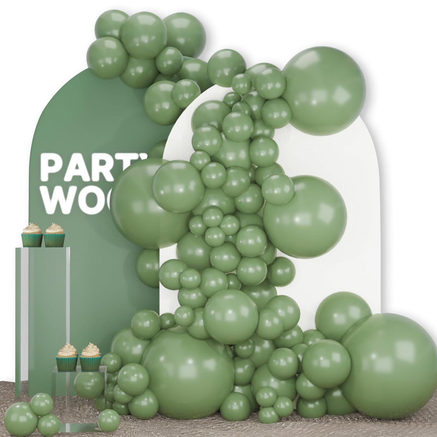 Green-F81 Balloons Arch Kit Garland 140pcs (5/10/12/18 inch)