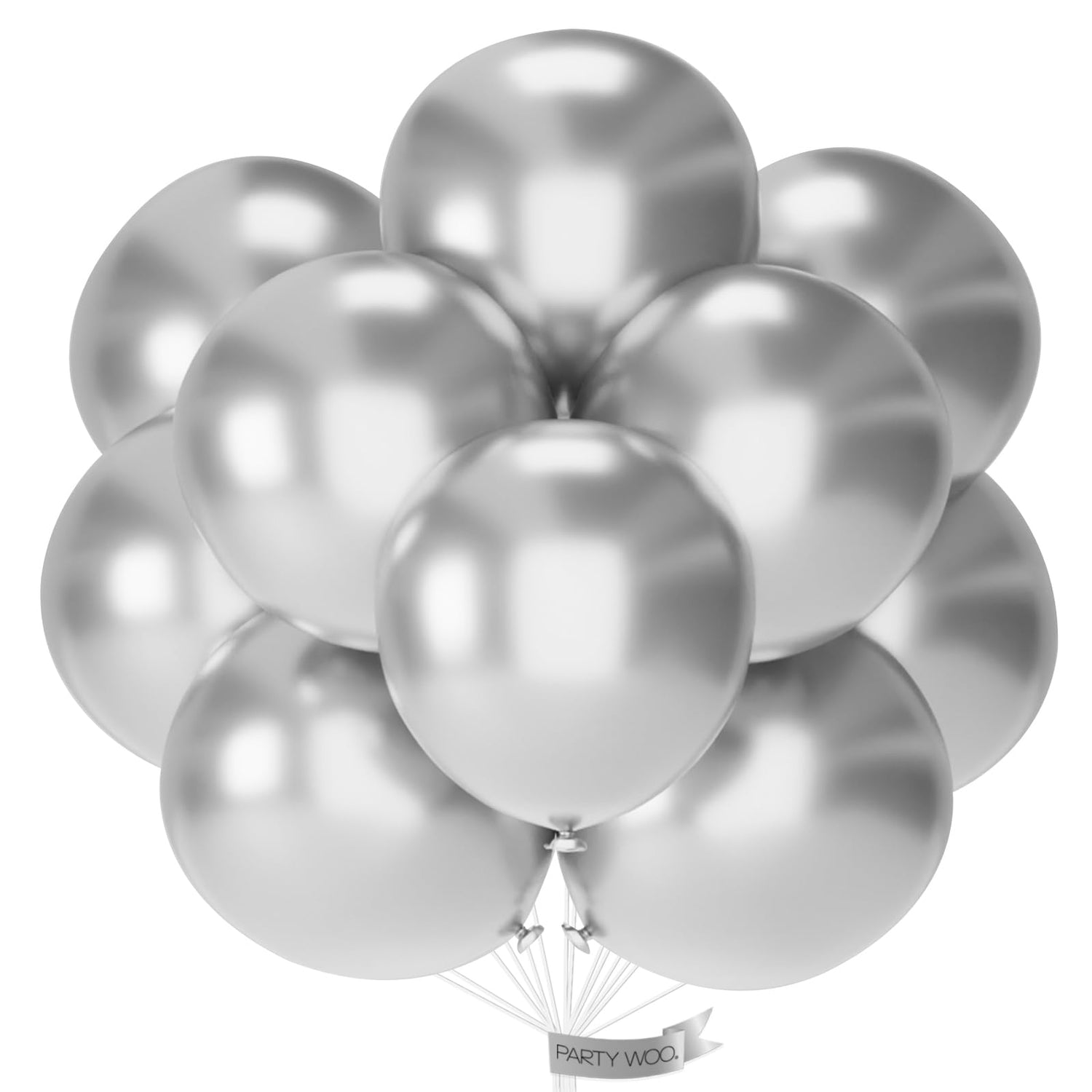 Silver-G102 Metallic Balloons 20pcs (18 inch)