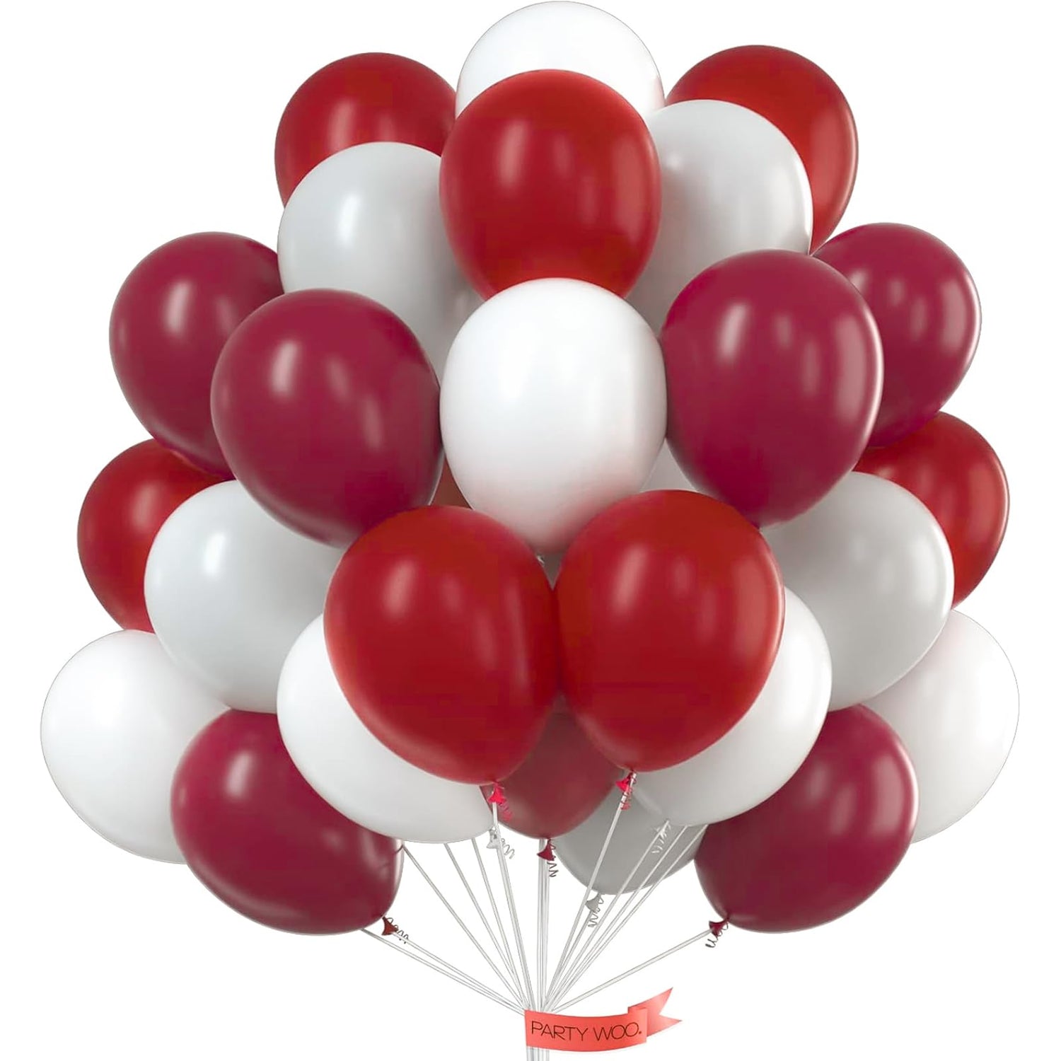 Burgundy & Gray Balloons 66pcs