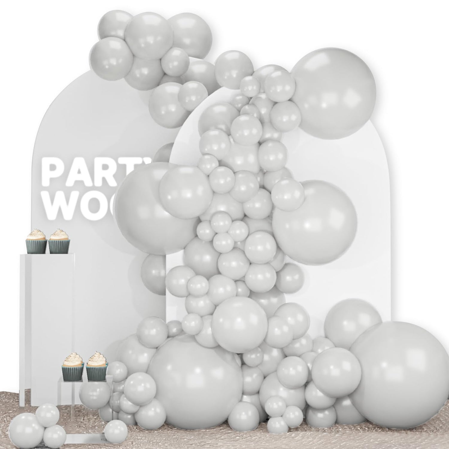 Gray-Y76 Balloons Arch Kit Garland 140pcs (5/10/12/18 inch)