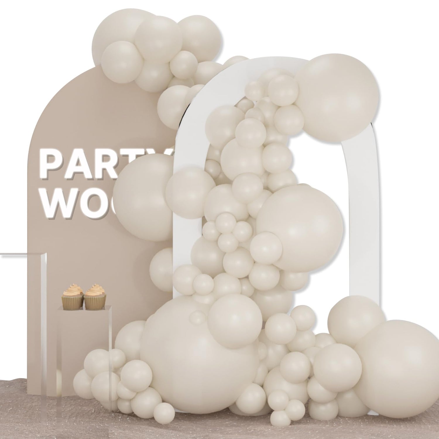 Sand White-F12 Balloons Arch Kit Garland 127pcs (5/10/12/18/36 inch)