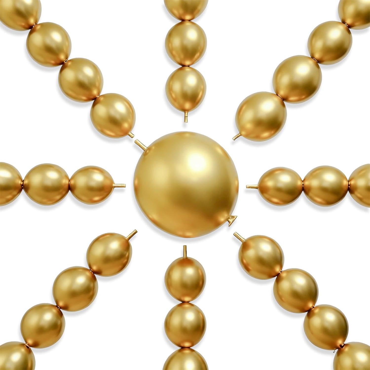PartyWoo Metallic Gold Linking Balloons 100pcs 6 Inch Gold Link Balloons for Birthday Wedding Anniversary Graduation Bachelorette Retirement Engagement Disco Party Decorations Gold-G101