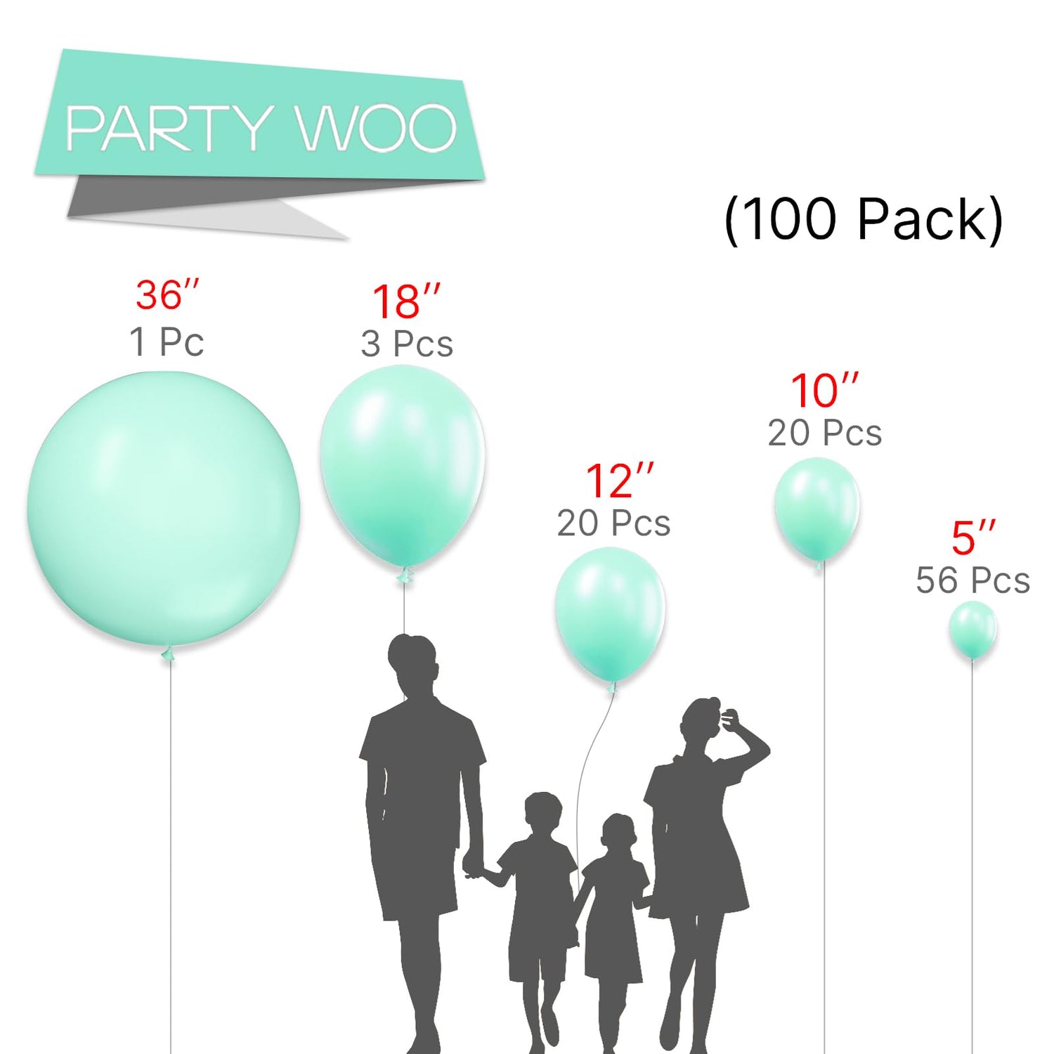 Blue-Q03 Balloons Arch Kit Garland 100pcs (5/10/12/18/36 inch)