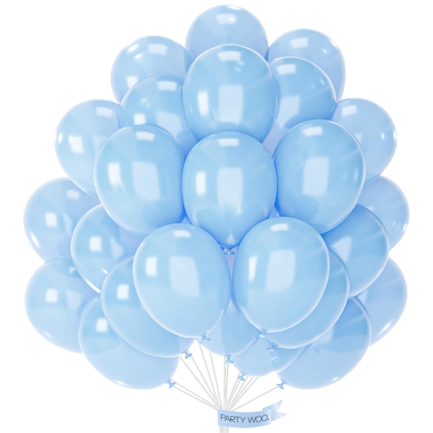 PartyWoo Pearl Light Blue Balloons 50 pcs 12 Inch Baby Pastel Blue Balloons for Graduation Baby Shower Gender Reveal Weddings Anniversary Under The Sea Theme Birthday Party Decorations Blue-Z02