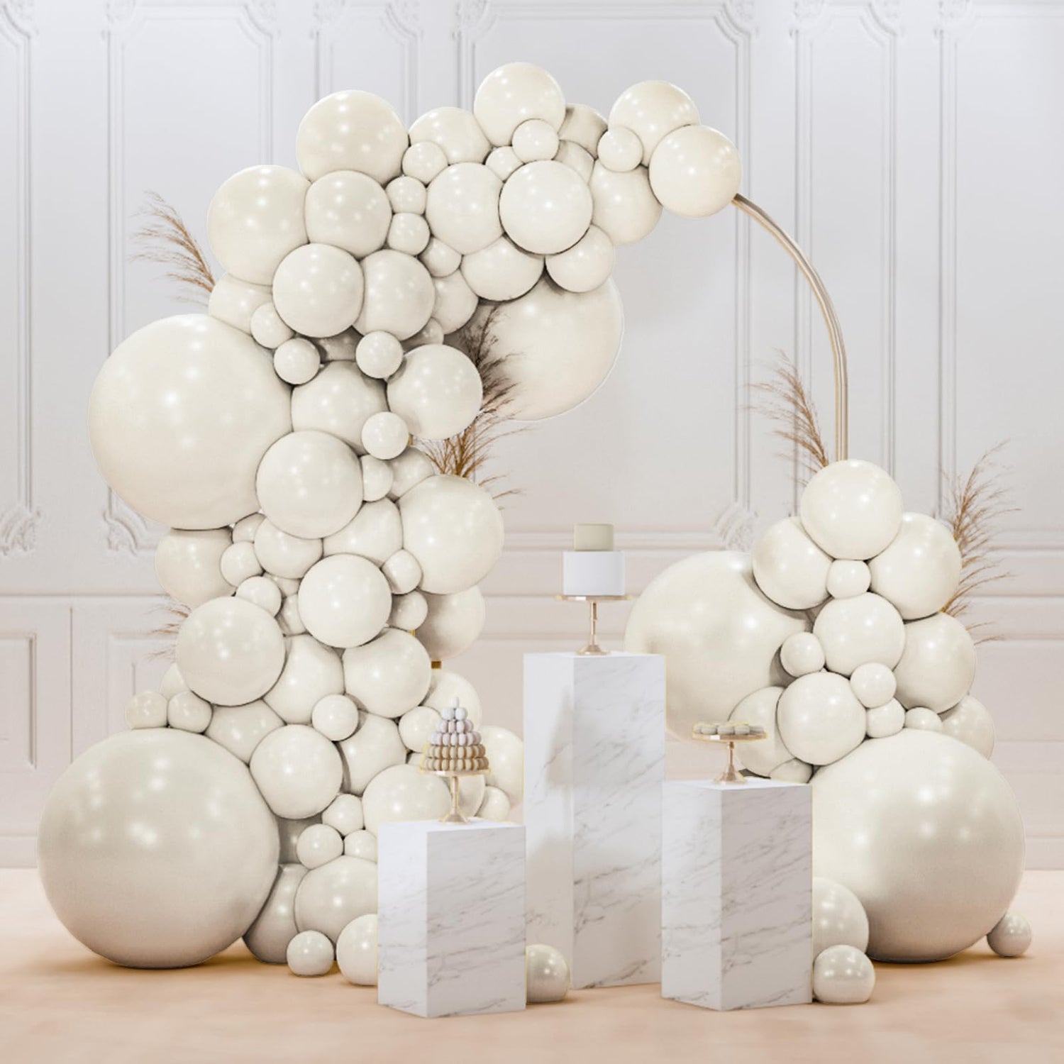 Sand White-F12 Balloons Arch Kit Garland 145pcs (5/10/12/18 inch)