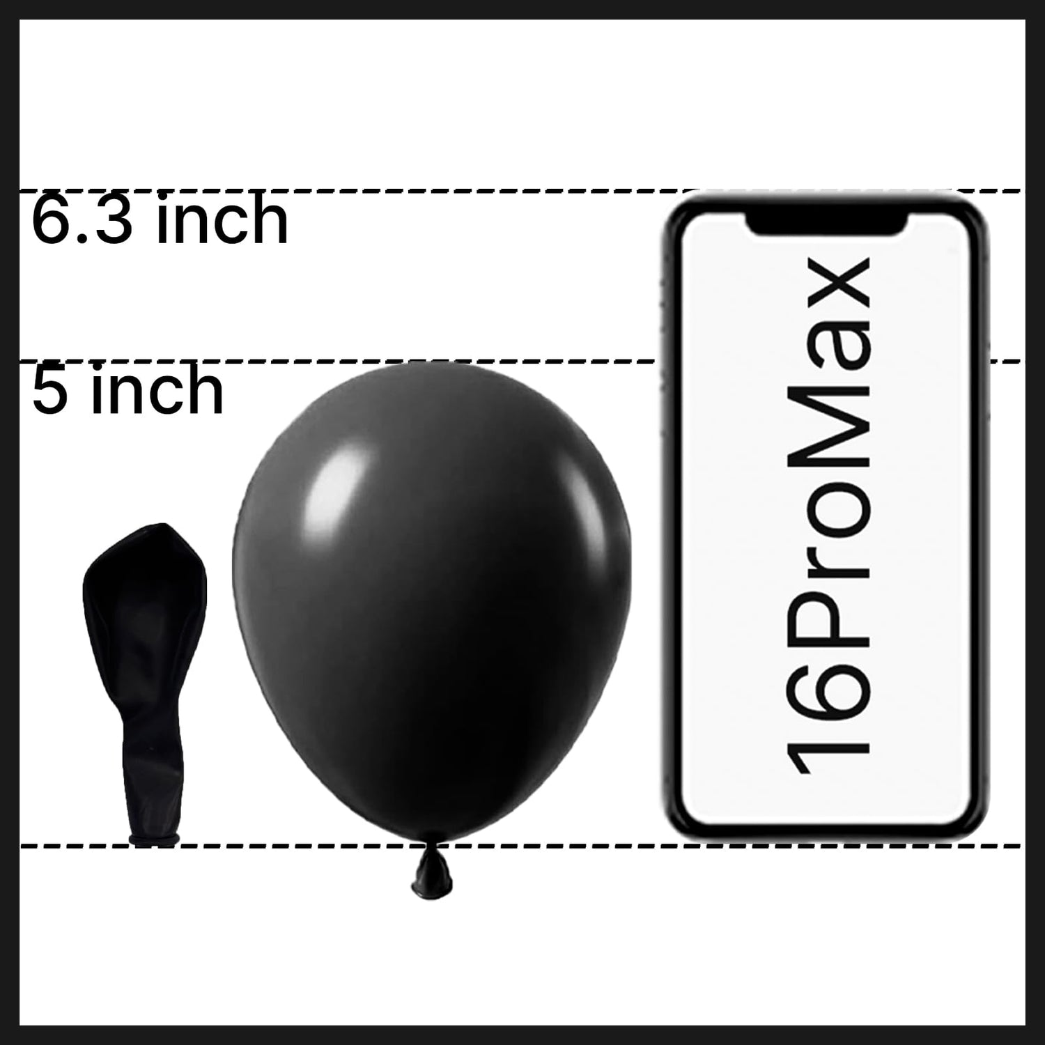 Black-Y18 Balloons 100pcs (5 inch)