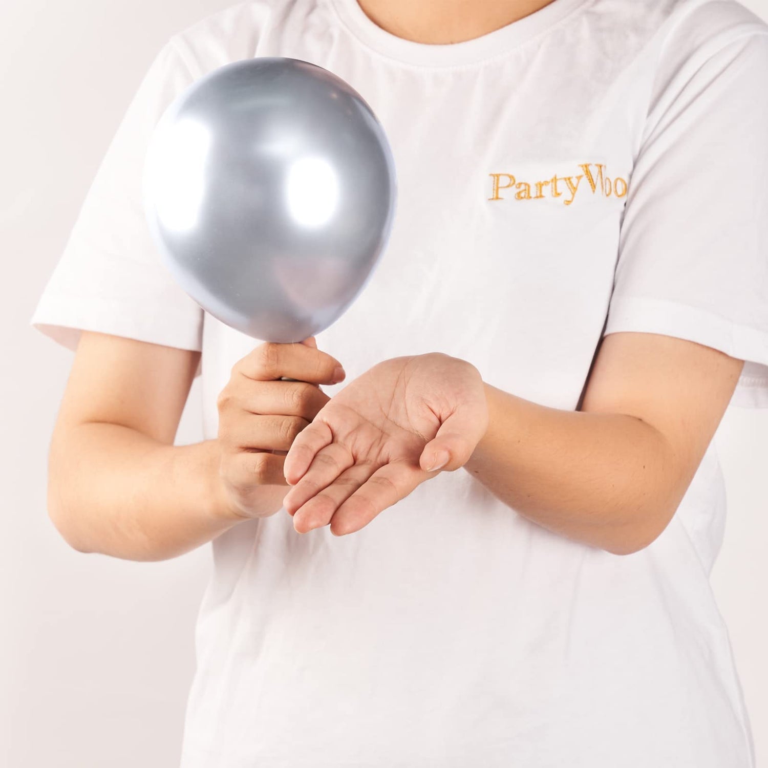 Silver-G102 Metallic Balloons 50pcs (5 inch)