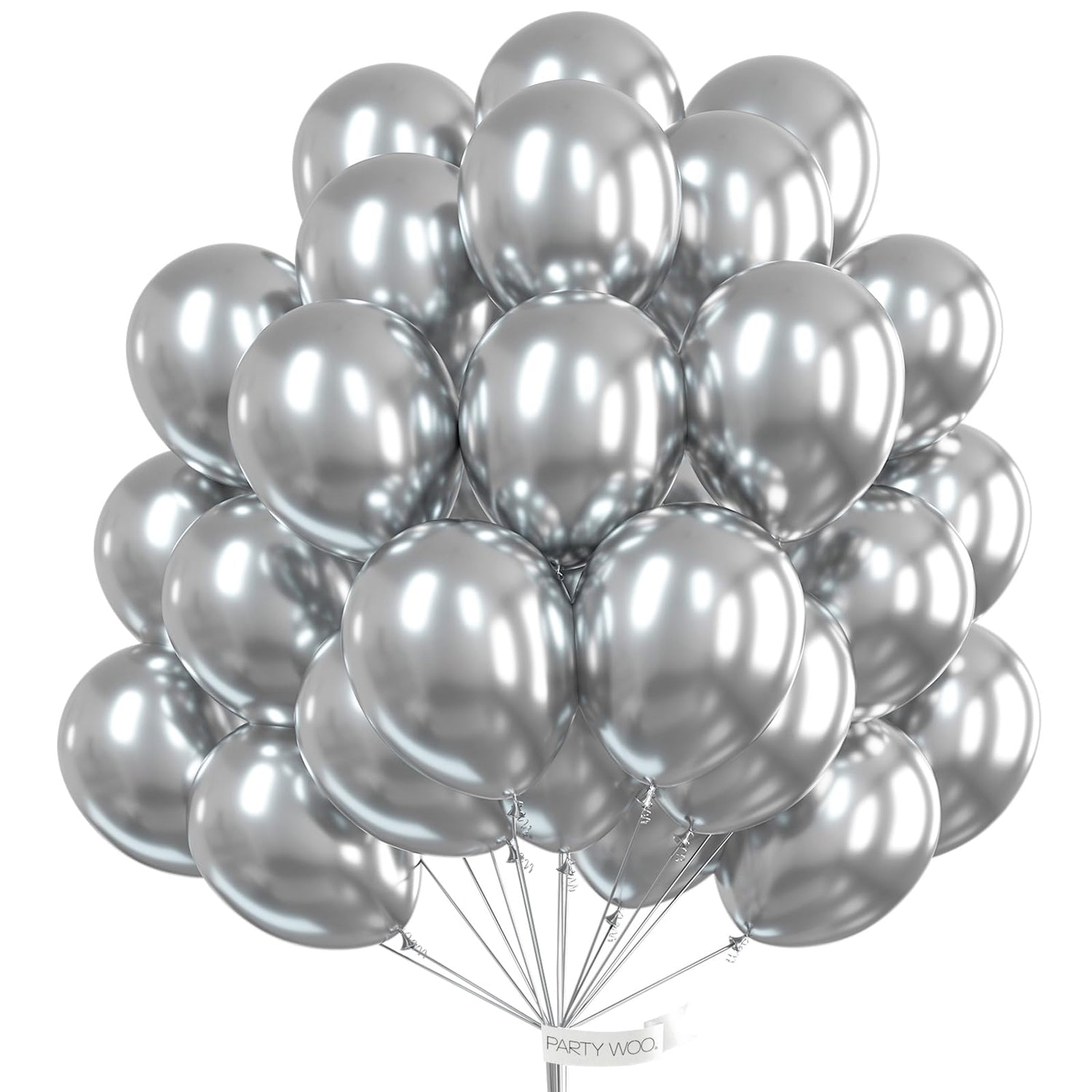 Silver-G102 Metallic Balloons 100pcs (12 inch)