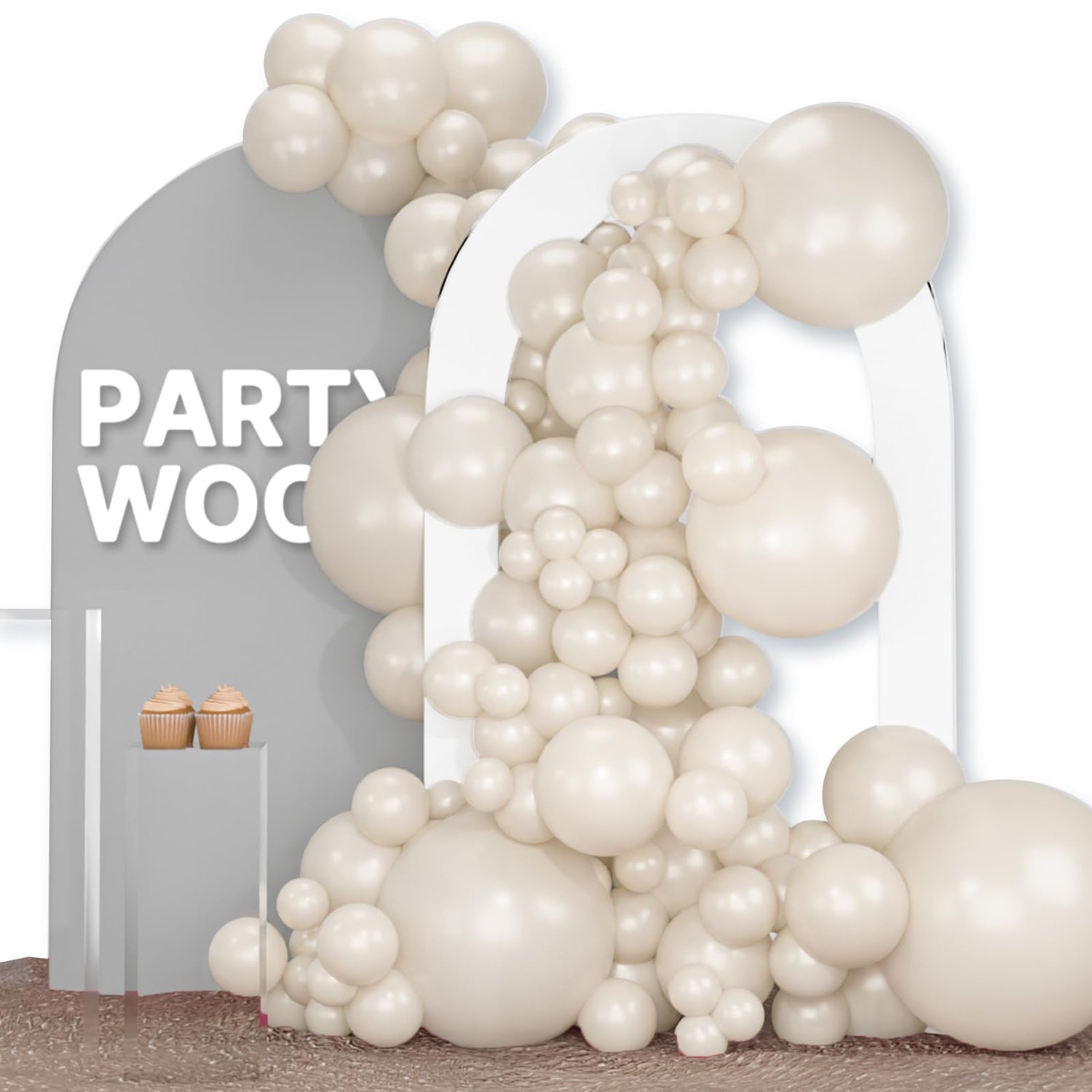 Sand White-F12 Balloons Arch Kit Garland 120pcs (5/10/12/18 inch)