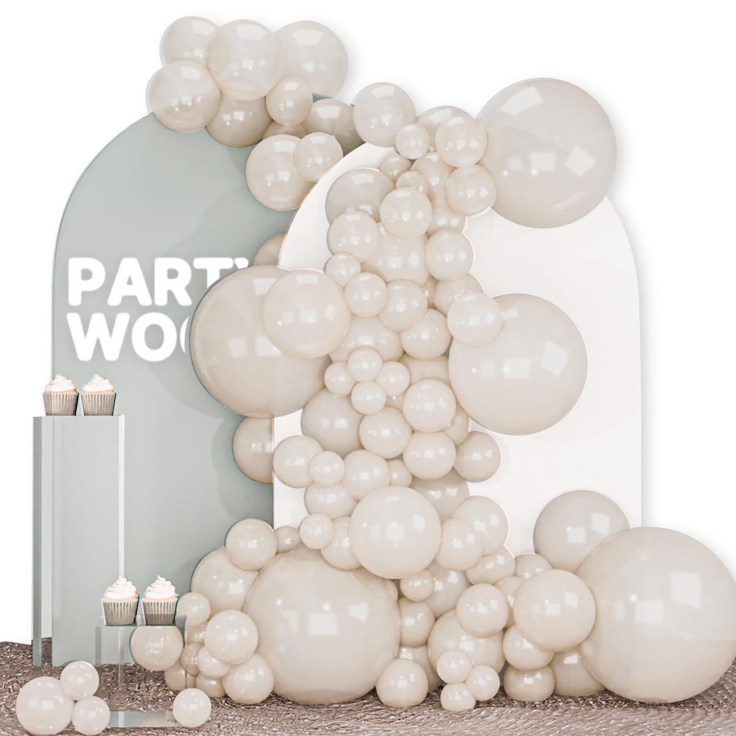 Sand White-Z41 Balloons Arch Kit Garland 140pcs (5/10/12/18 inch)
