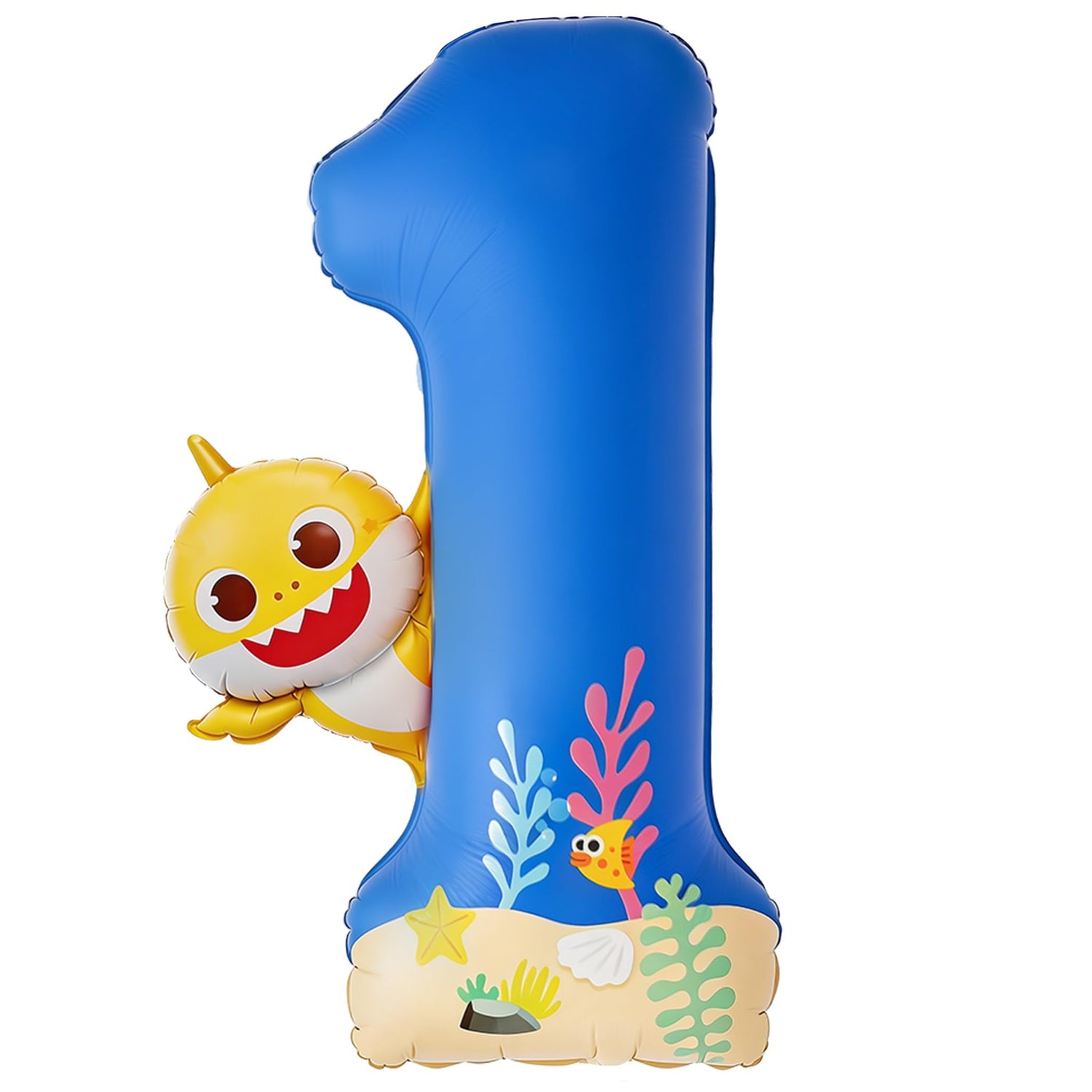 Baby Shark Blue Foil Number 1 Balloon 40 Inch