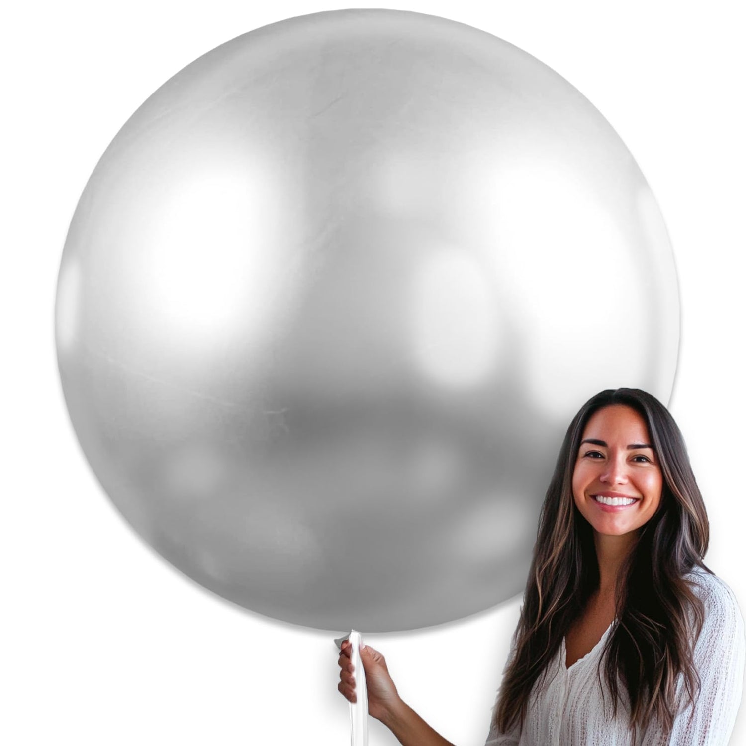 Silver-G102 Metallic Balloons 4pcs (36 inch)