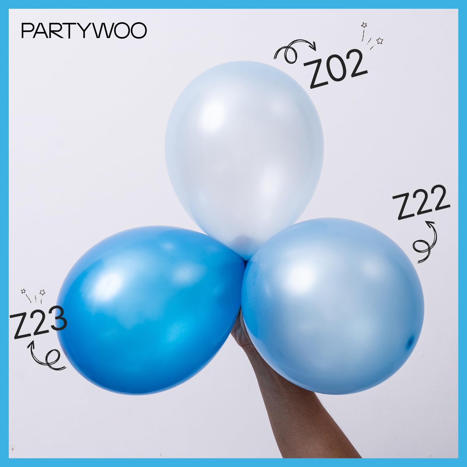 Blue & White Balloons 100pcs