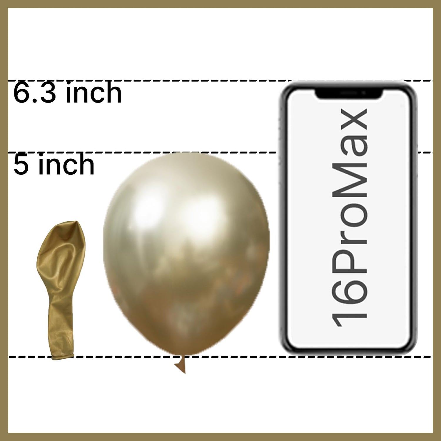 Gold-G128 Metallic Balloons 50pcs (5 inch)