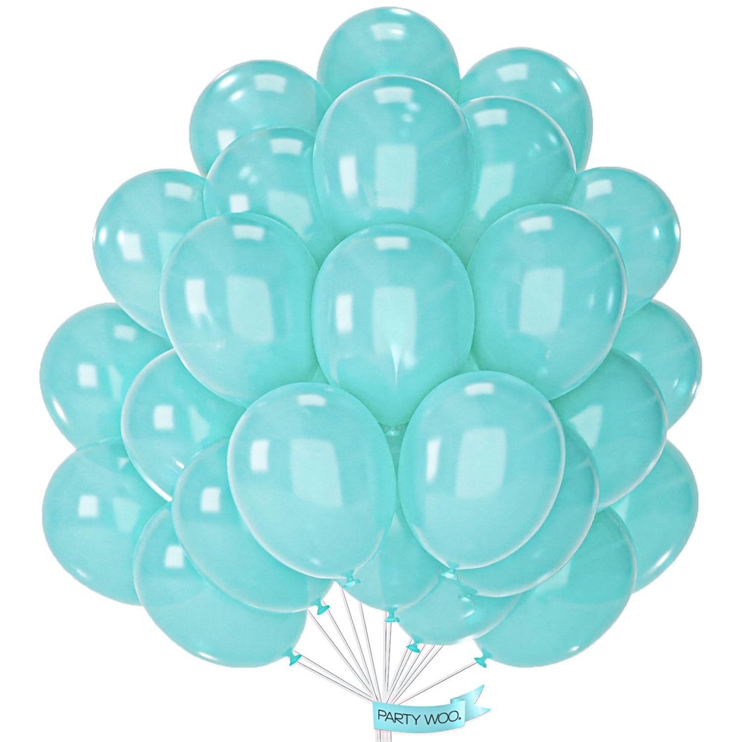 PartyWoo Pearl Teal Balloons 50 pcs 12 Inch Pearl Aqua Blue Turquoise Dark Teal Balloons for Graduation Wedding Baby Shower Bridal Shower Gender Reveal Mermaid Birthday Party Decorations Teal-Z13