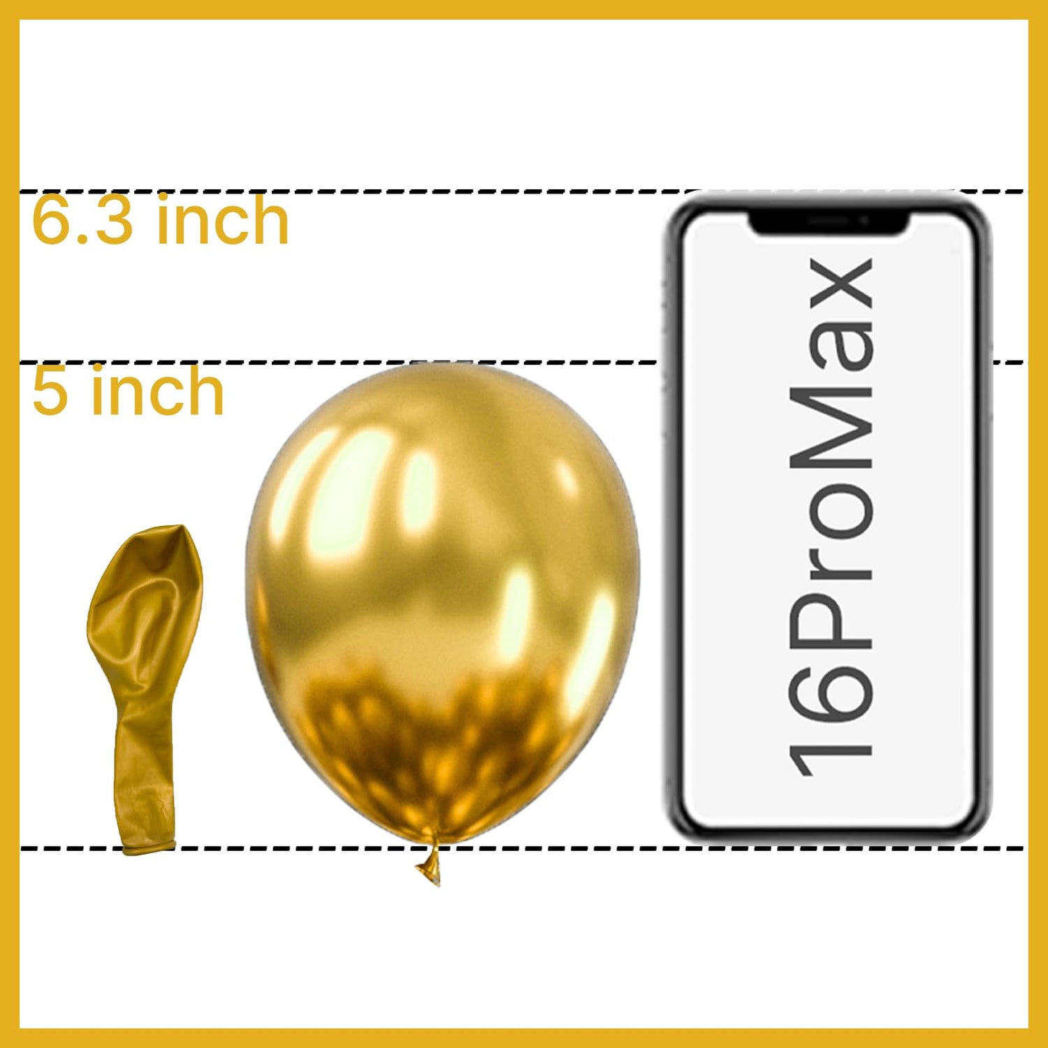 Gold-G101 Metallic Balloons 100pcs (5 inch)