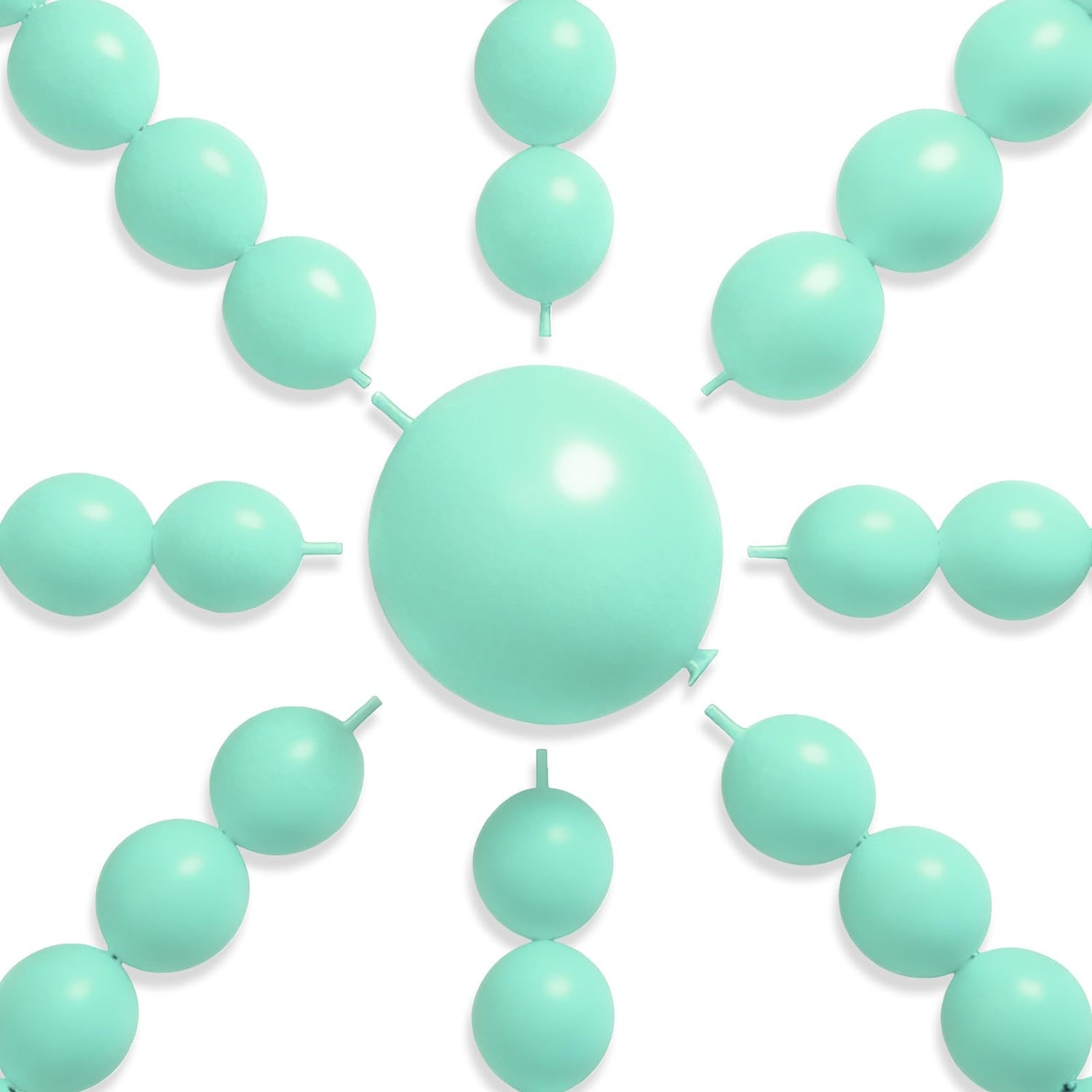 PartyWoo Light Green Linking Balloons 100pcs 12 Inch Mint Pastel Peppermint Green Link Balloons for Graduation Baby Shower Engagement Spring Woodland Birthday Tea Party Decorations Green-W16