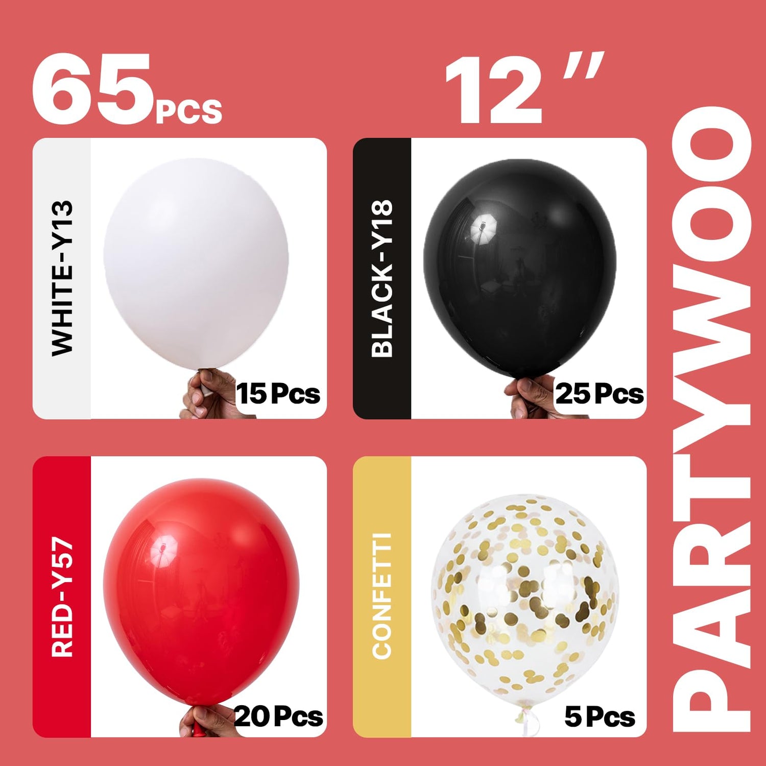 Black & Red Balloons 65pcs