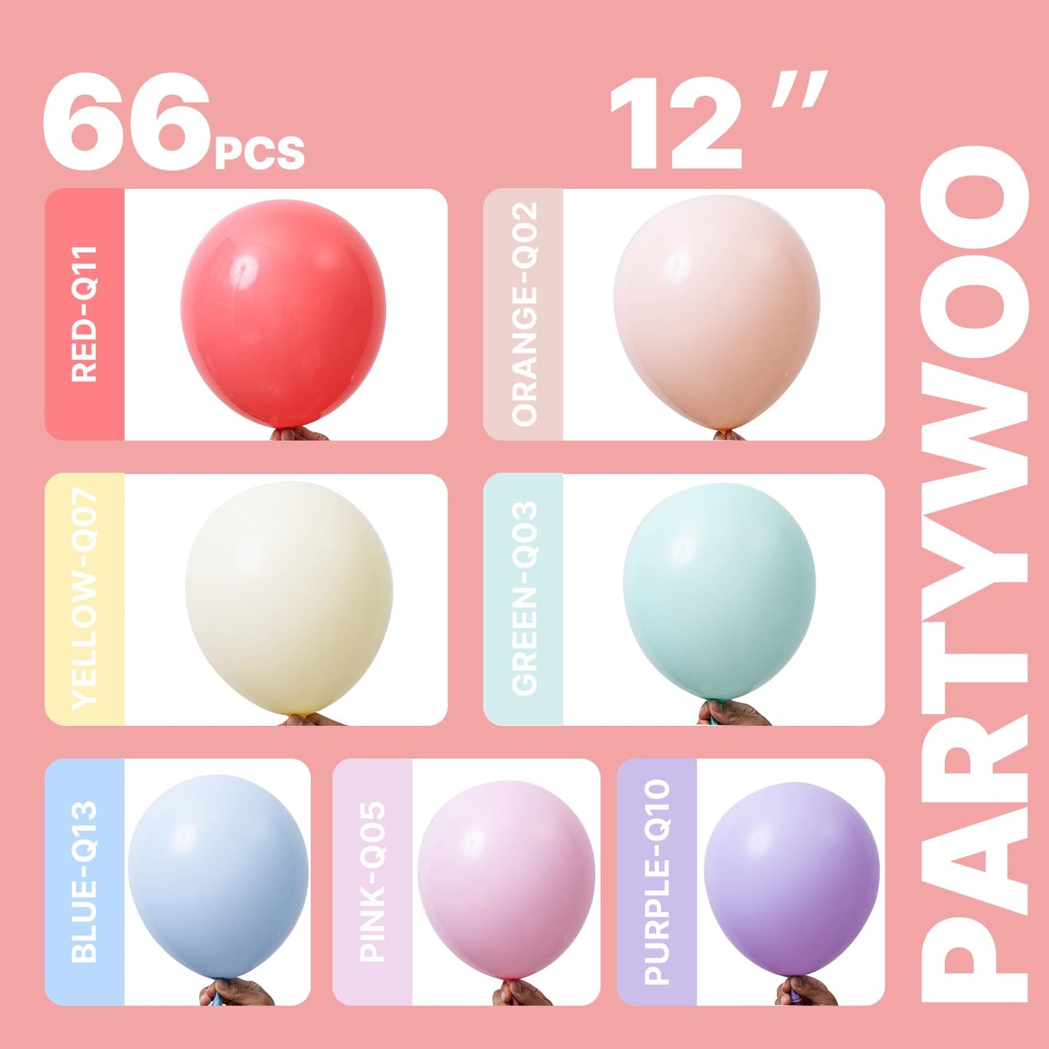 Mixed Color - Macaron Balloons 66pcs