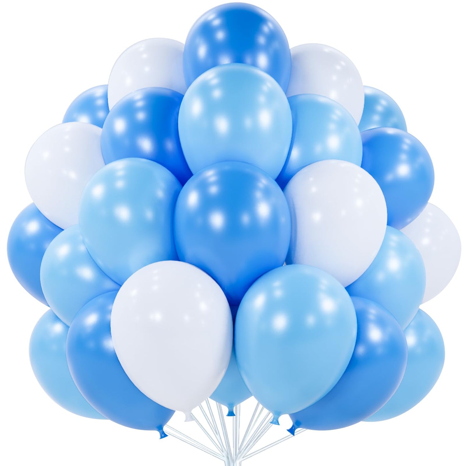 Blue & White Balloons 100pcs