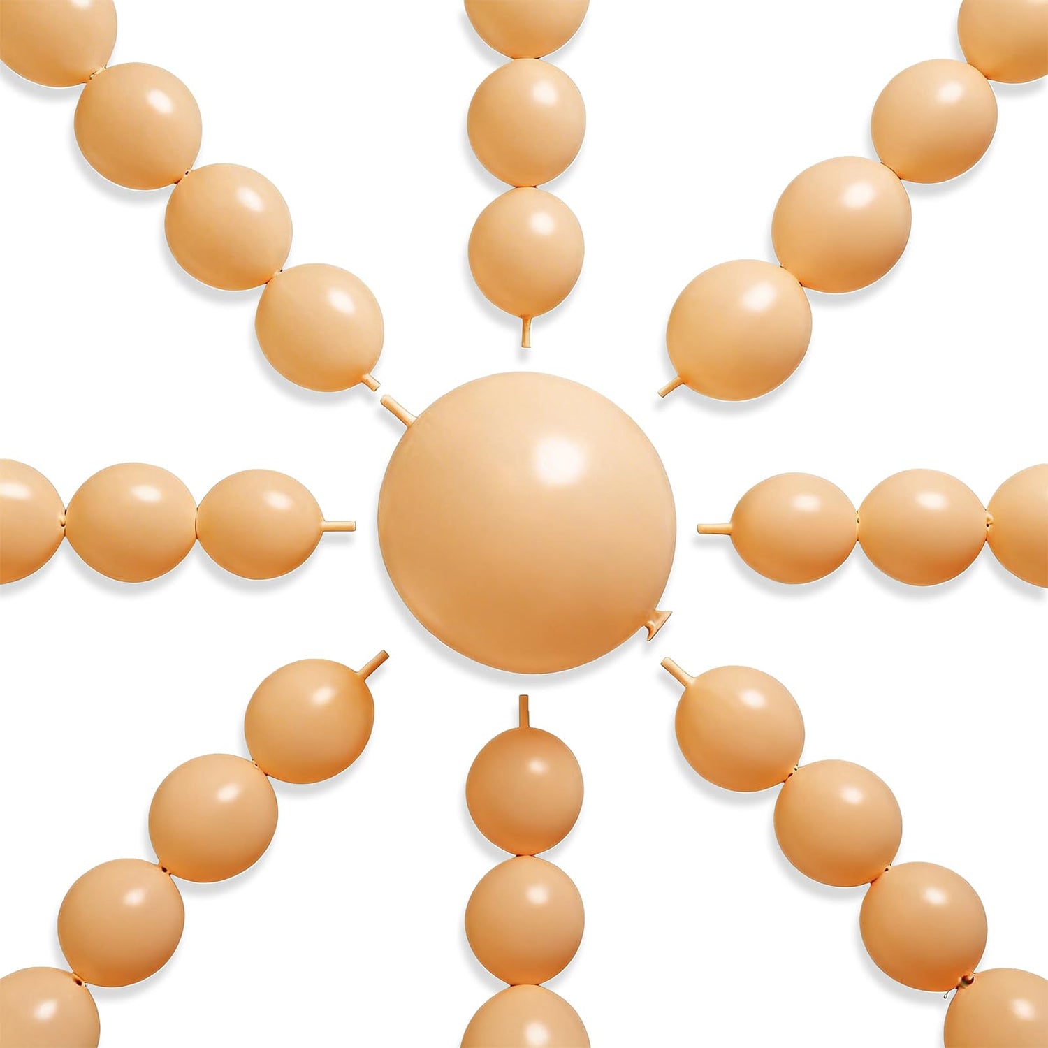 PartyWoo Nude Linking Balloons 100pcs 6 Inch Apricot Peach Beige Tan Link Balloons for Graduation Wedding Anniversary Birthday Engagement Boy Baby Shower Woodland Party Decorations Apricot-f05