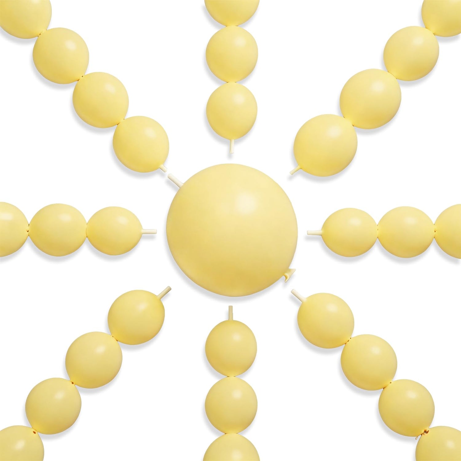 PartyWoo Pastel Yellow Linking Balloons 100pcs 6 Inch Light Yellow Link Balloonsfor Graduation Baby Shower Gender Reveal Easter Little Cutie Bee Birthday Summer Party Decorations Yellow-q07