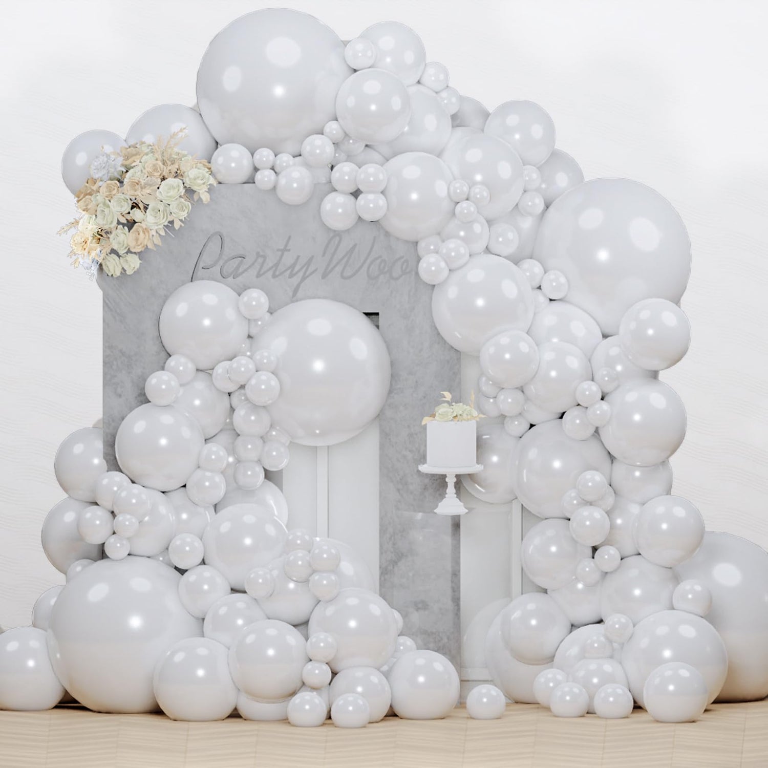 White-Z30 Balloons Arch Kit Garland 130pcs (5/10/12/18 inch)