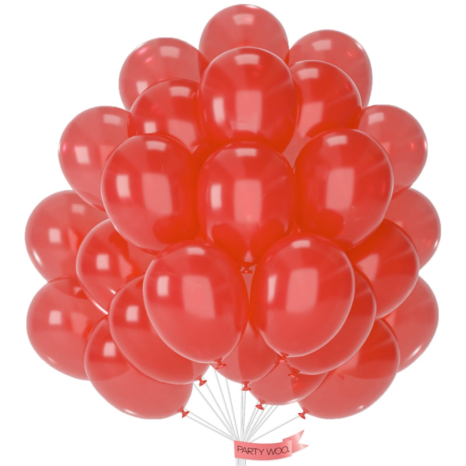 PartyWoo Pearl Red Balloons 50pcs 12 Inch Red Latex Helium Balloons for Graduation Wedding Anniversary Birthday Valentine's Day Bachelorette Citizenship Strawberry Theme Party Decorations Red-Z06