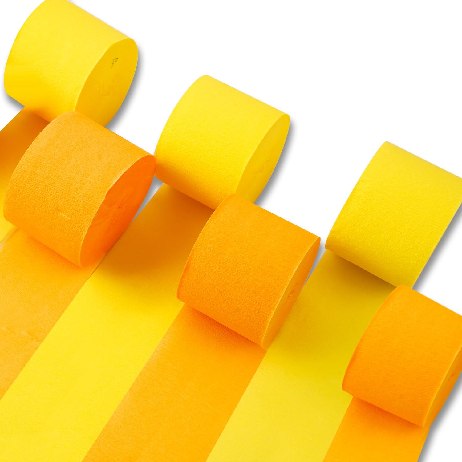 Orange & Yellow Crepe Paper 6pcs